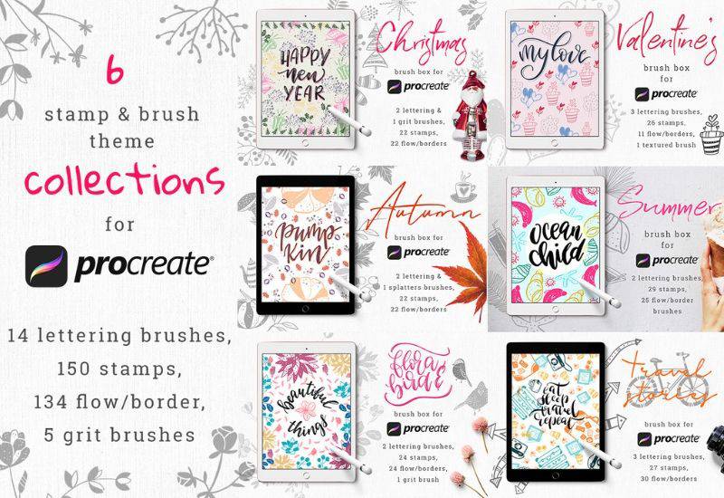 Procreate Stamps & Brushes Bundle - Artixty