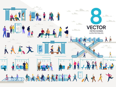 24-In-1 Flat Illustrations Mega Bundle - Artixty