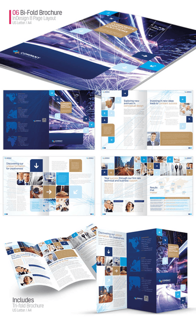 8 Print-Ready Bi-Fold & Tri-Fold Brochure Templates - Artixty