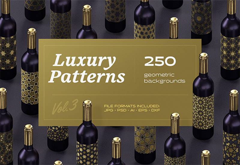 The Luxury Patterns Bundle - 250 Geometric Backgrounds - Artixty