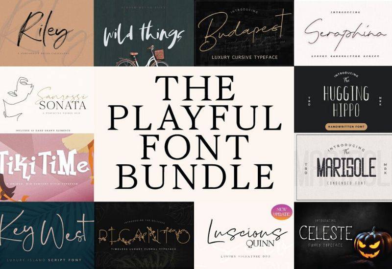 The Playful Font Bundle - 12 Handwritten Fonts | Artixty