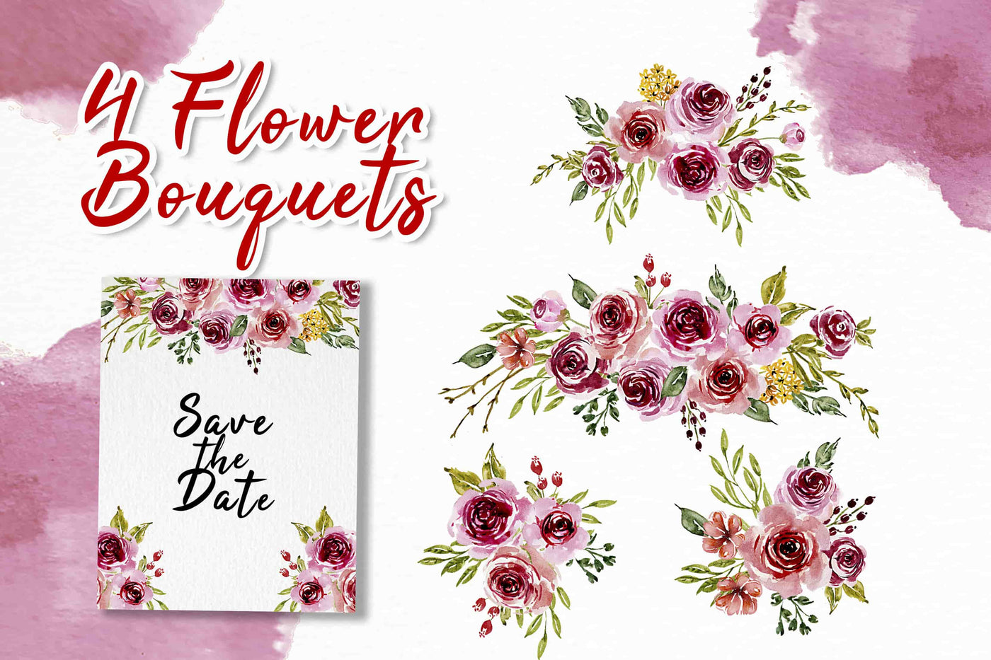 300+ Watercolor Flower Clip Art Bundle Vol. 1 - Artixty