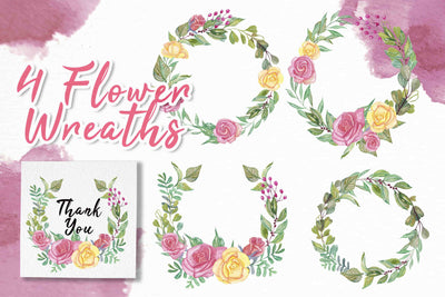 300+ Watercolor Flower Clip Art Bundle Vol. 1 - Artixty