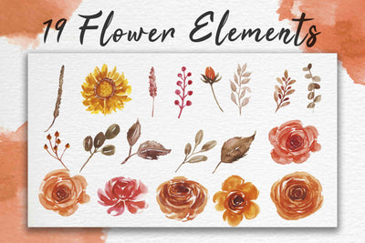 300+ Watercolor Flower Clip Art Bundle Vol. 1 - Artixty