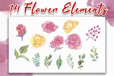 300+ Watercolor Flower Clip Art Bundle Vol. 1 - Artixty