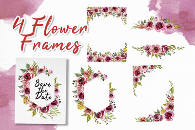 300+ Watercolor Flower Clip Art Bundle Vol. 1 - Artixty