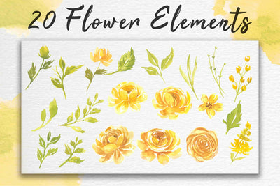 300+ Watercolor Flower Clip Art Bundle Vol. 1 - Artixty