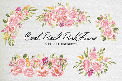 300+ Watercolor Flower Clip Art Bundle Vol. 1 - Artixty