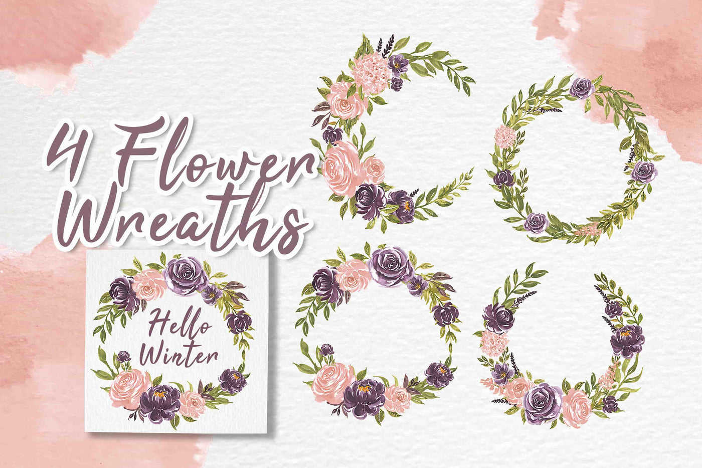 300+ Watercolor Flower Clip Art Bundle Vol. 1 - Artixty