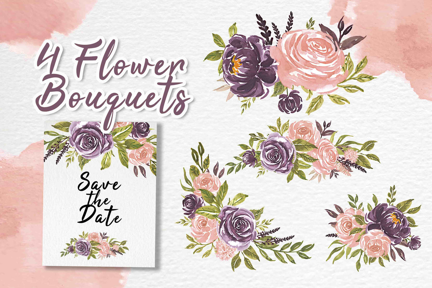 300+ Watercolor Flower Clip Art Bundle Vol. 1 - Artixty