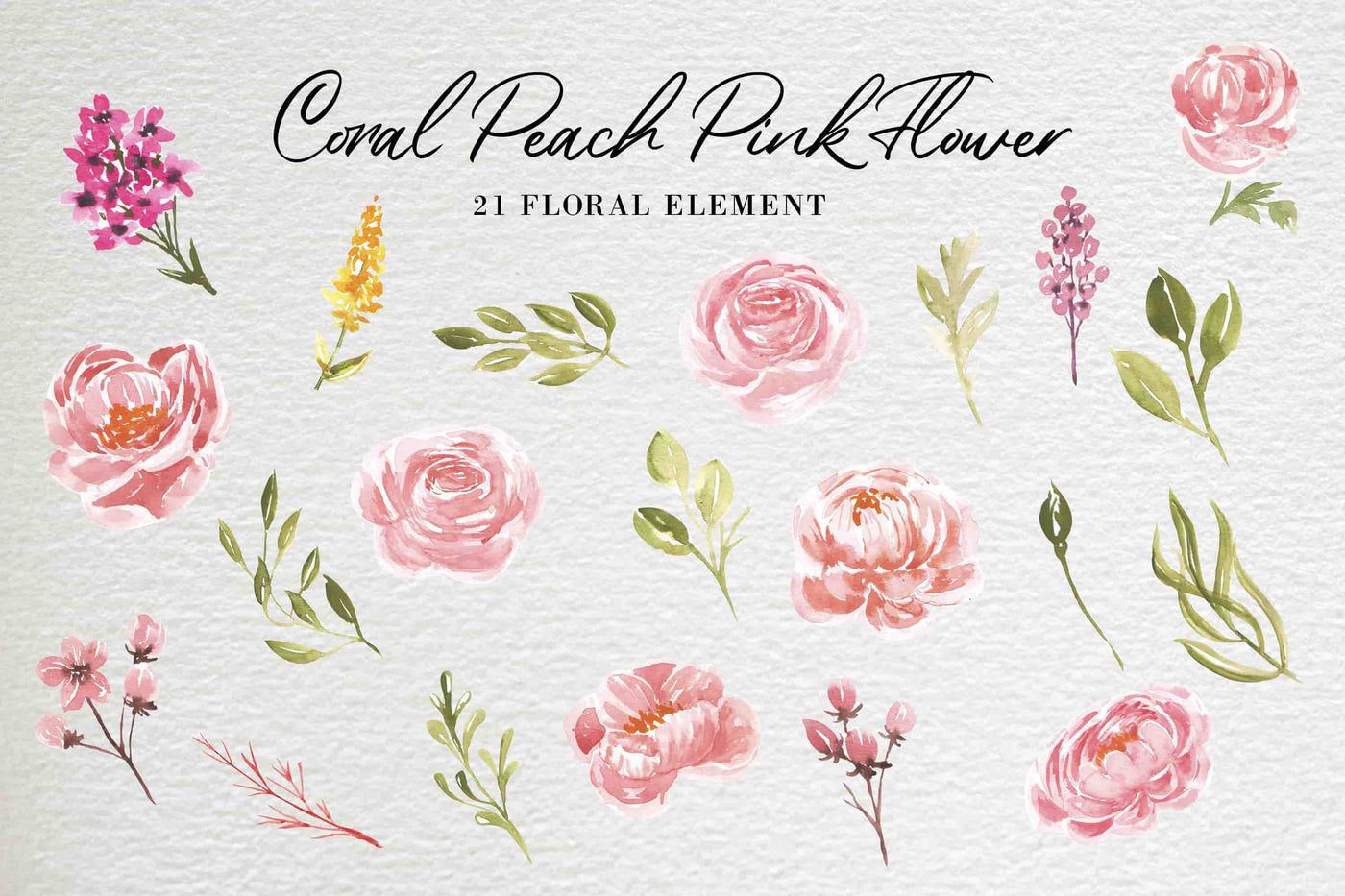 300+ Watercolor Flower Clip Art Bundle Vol. 1 - Artixty