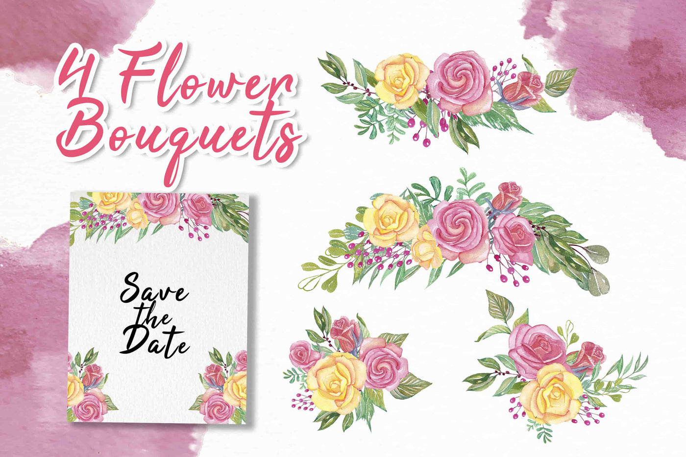 300+ Watercolor Flower Clip Art Bundle Vol. 1 - Artixty