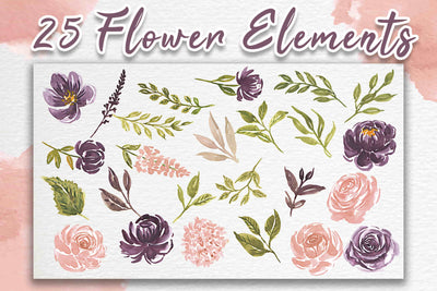 300+ Watercolor Flower Clip Art Bundle Vol. 1 - Artixty