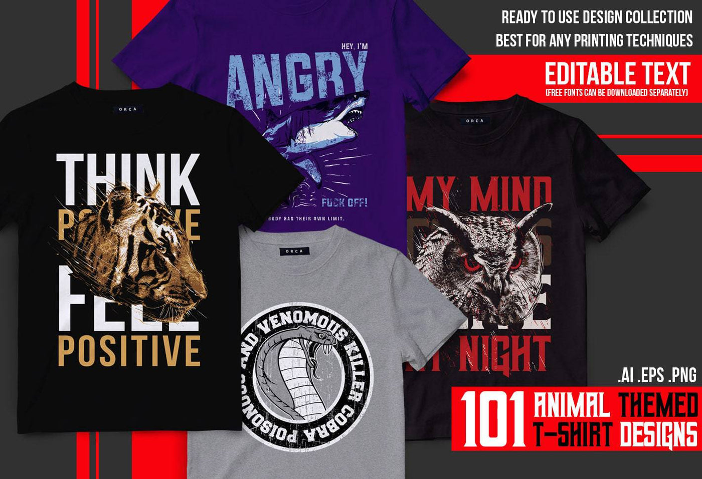 101 Animalia Ready To Use T-Shirt Designs Bundle - Artixty