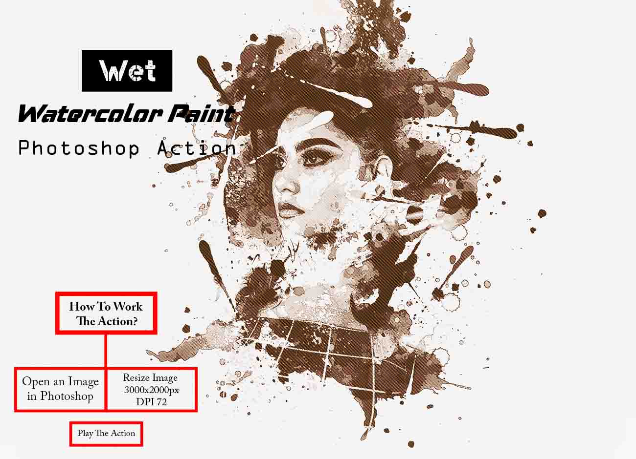 16 Watercolor Painting Photoshop Action Bundle - Artixty