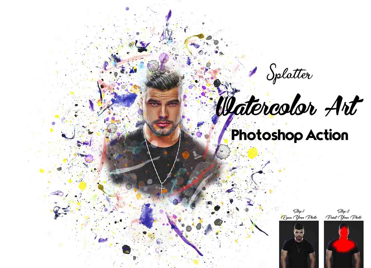 16 Watercolor Painting Photoshop Action Bundle - Artixty