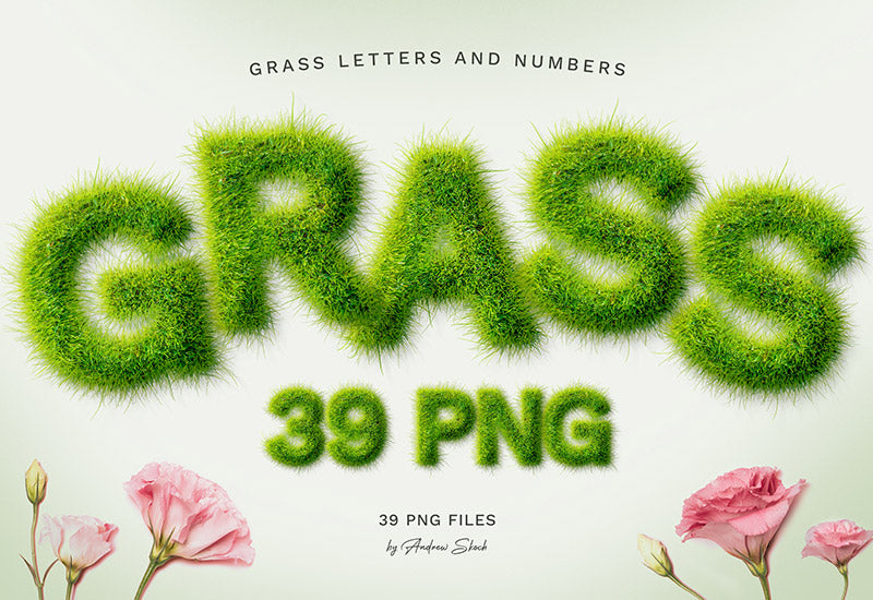 Grass Text PNG Bundle