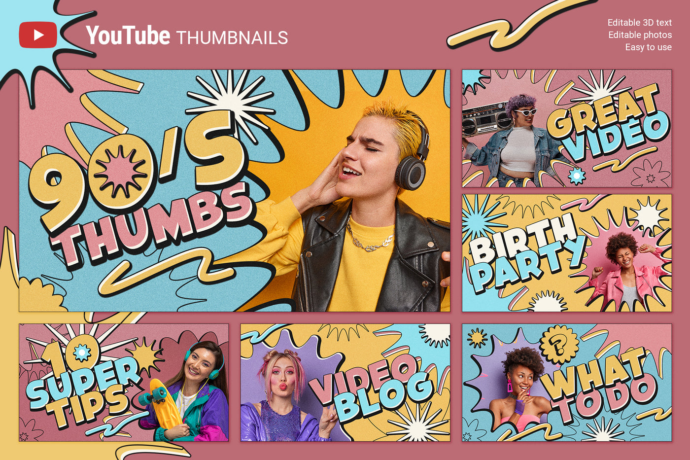 YouTube Branding Templates  Bundle - Artixty