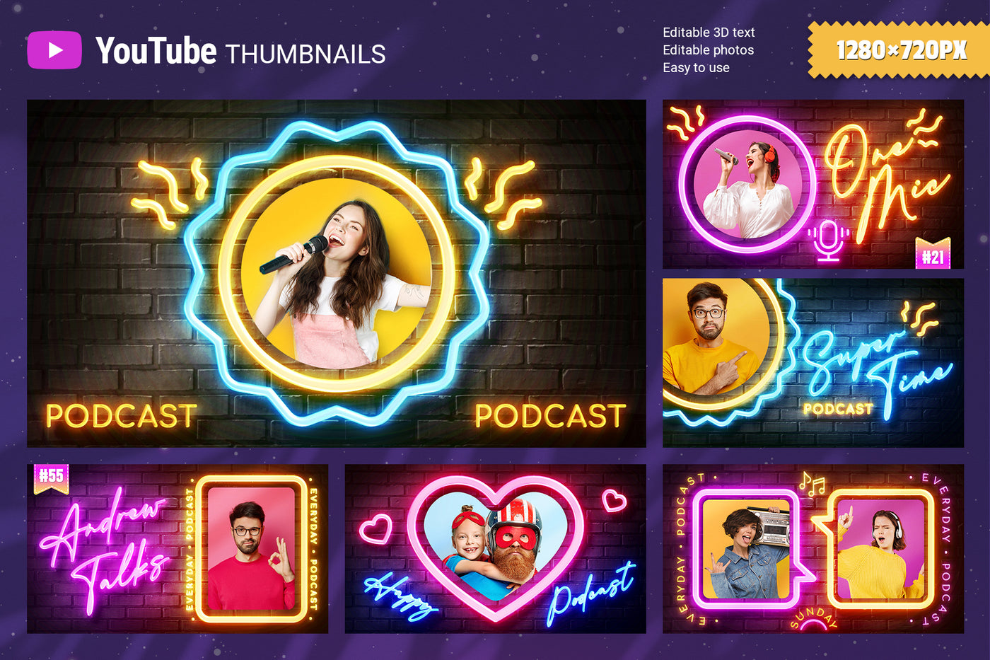 YouTube Branding Templates  Bundle - Artixty