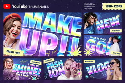 YouTube Branding Templates  Bundle - Artixty