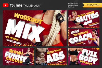 YouTube Branding Templates  Bundle - Artixty