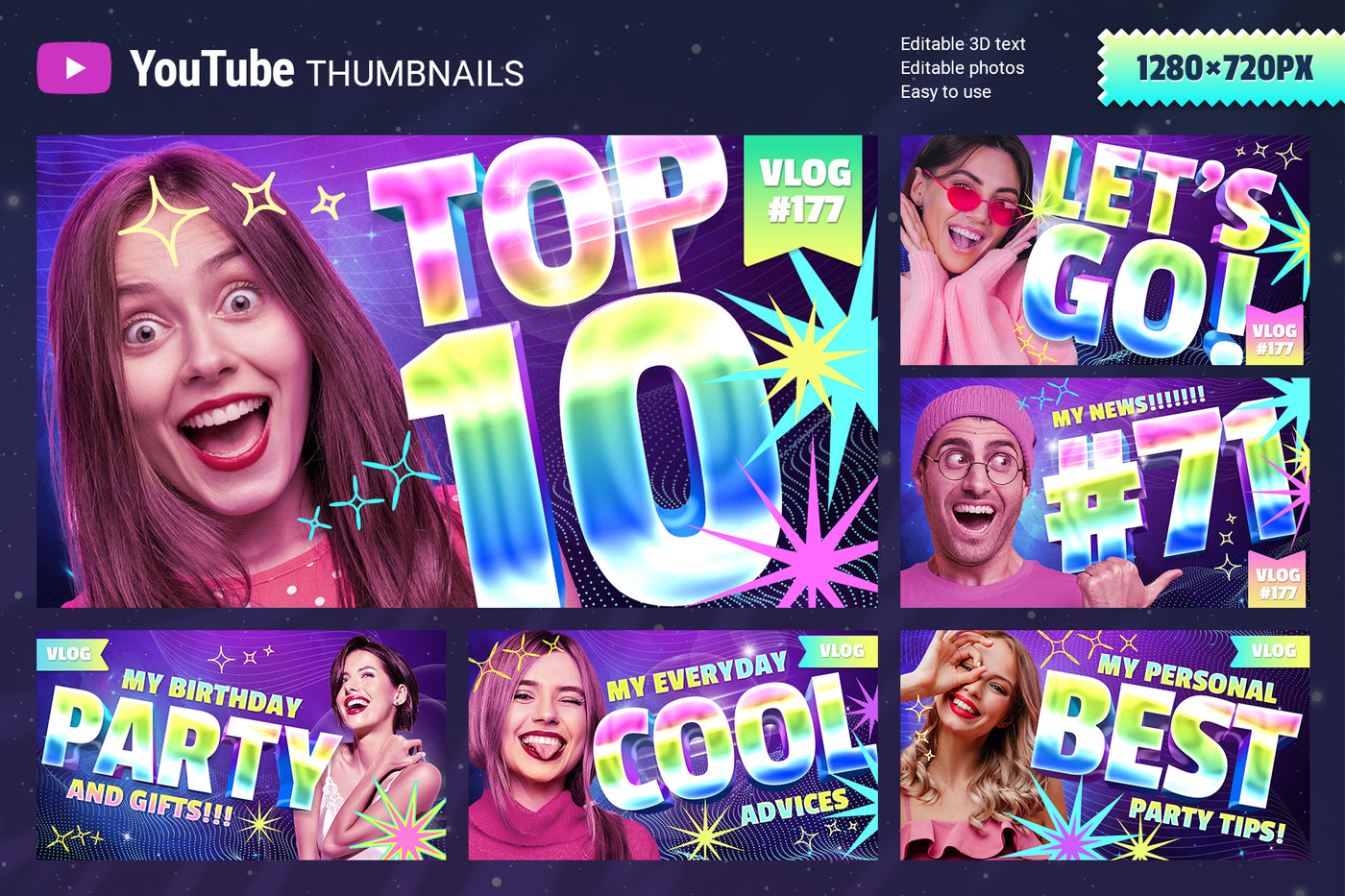 YouTube Branding Templates  Bundle - Artixty