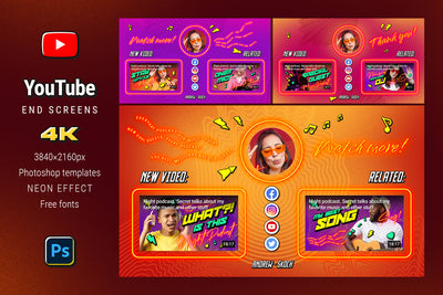 YouTube Branding Templates  Bundle - Artixty