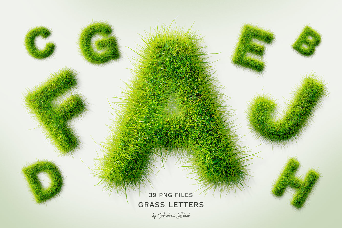 Grass Text PNG Bundle