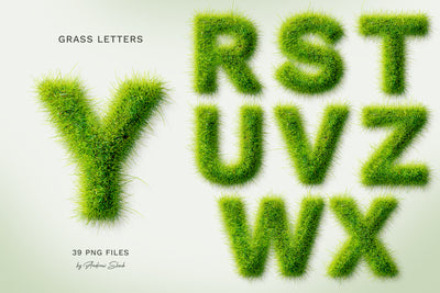 Grass Text PNG Bundle