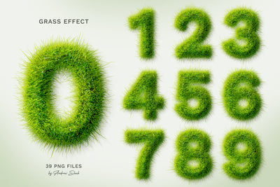 Grass Text PNG Bundle