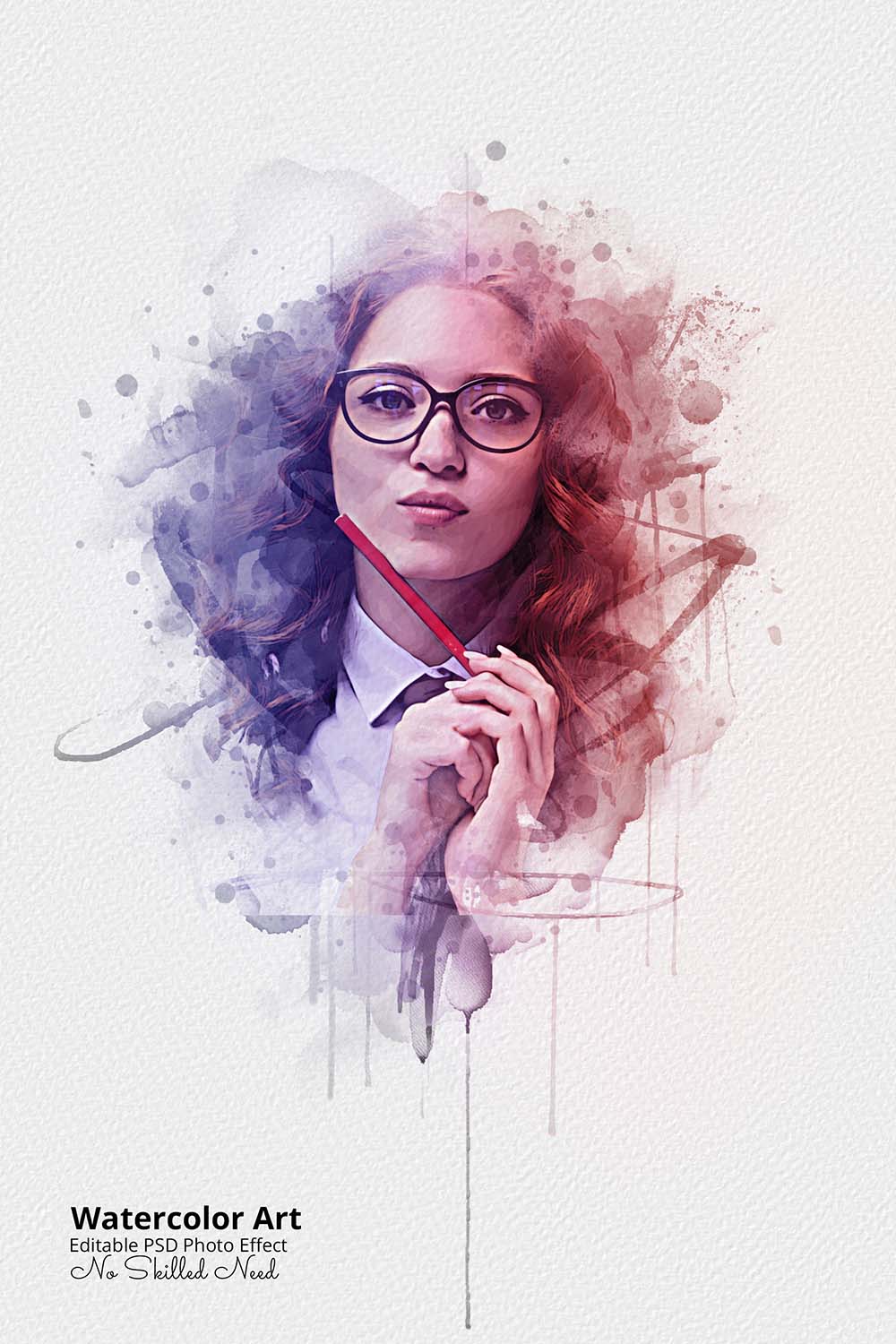 30 Portrait Watercolor Photo Effect Templates - Artixty