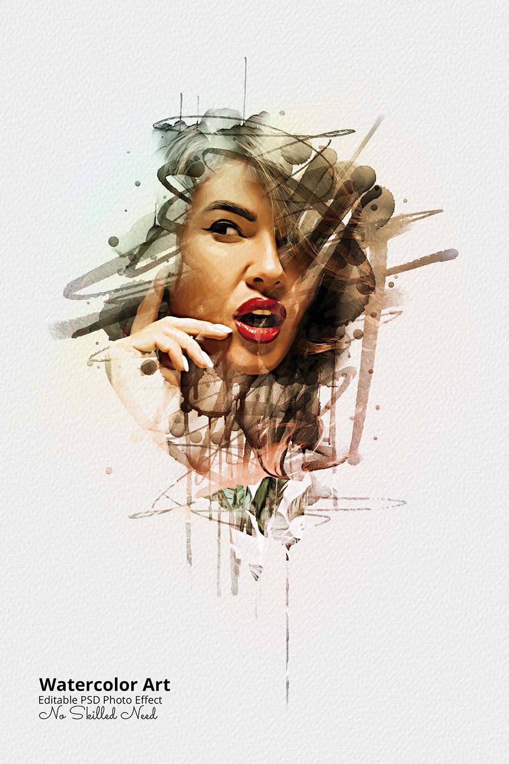 30 Portrait Watercolor Photo Effect Templates - Artixty