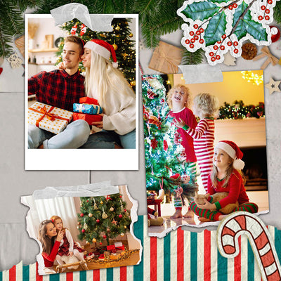 60 Christmas Polaroid Photo Template Bundle - Artixty