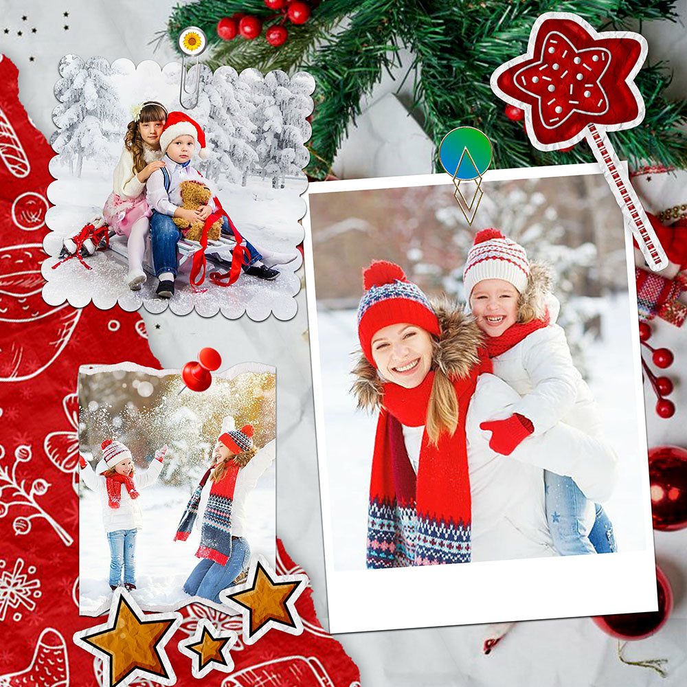 60 Christmas Polaroid Photo Template Bundle - Artixty