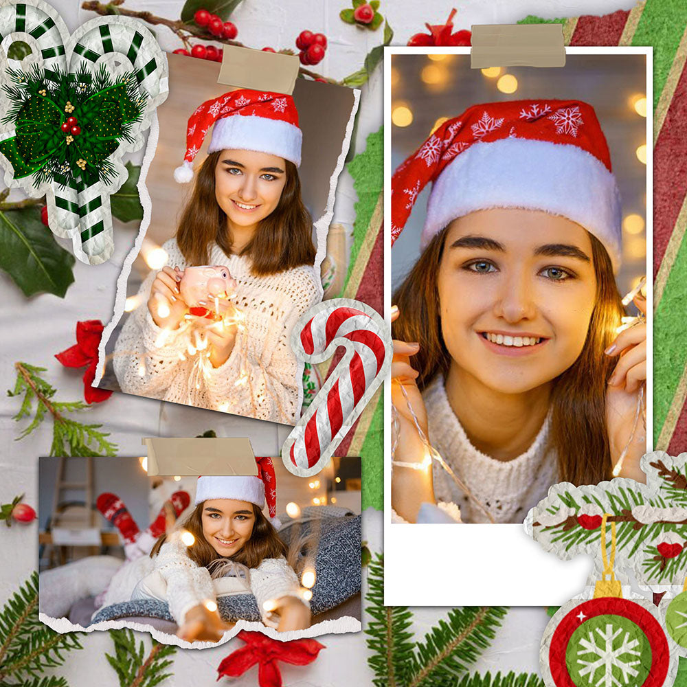 60 Christmas Polaroid Photo Template Bundle - Artixty