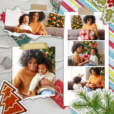 60 Christmas Polaroid Photo Template Bundle - Artixty