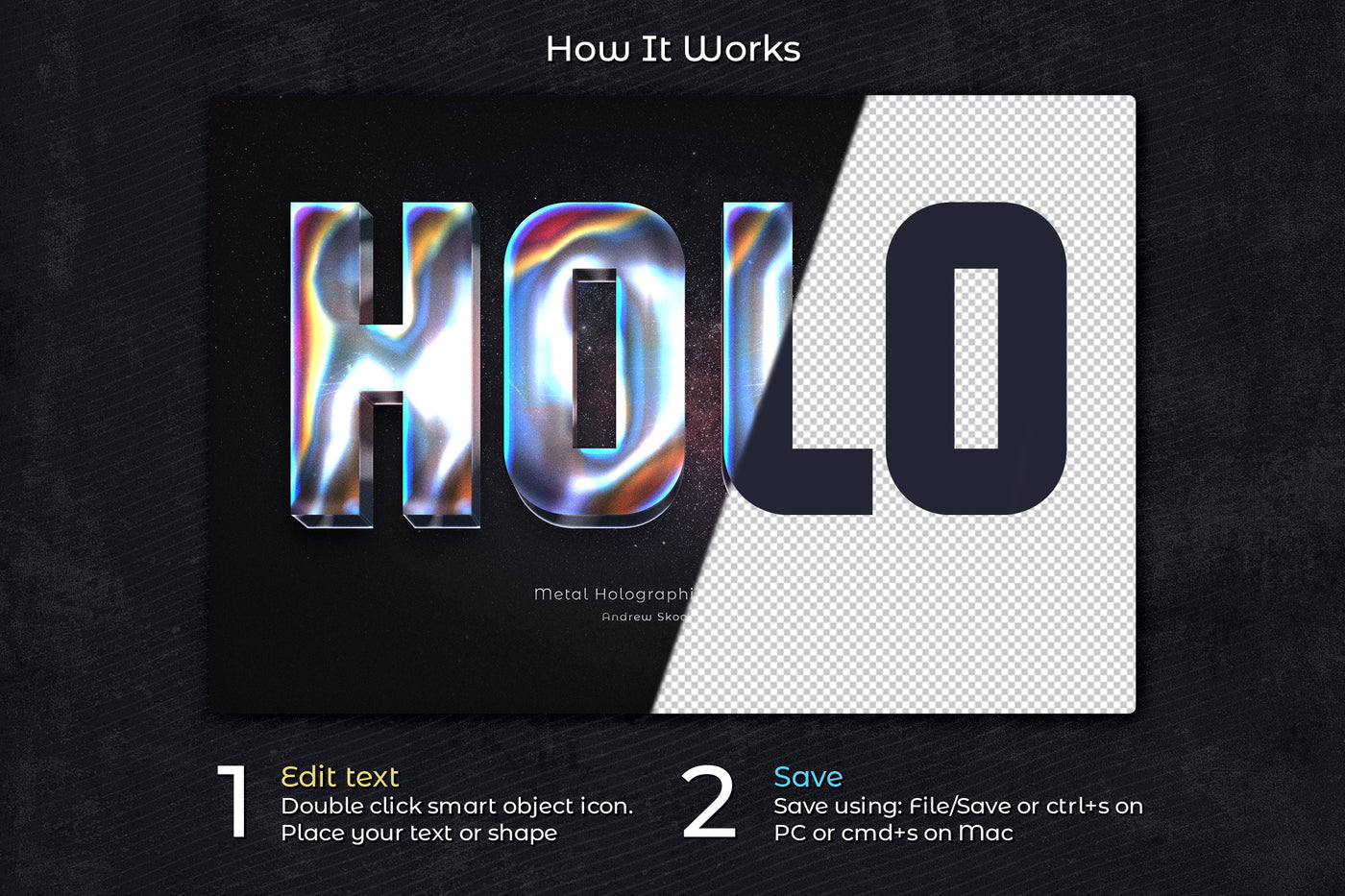 Holographic Text Logo Effects Bundle