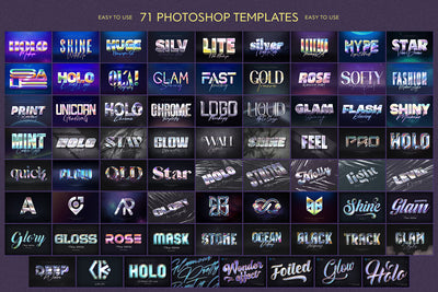 Holographic Text Logo Effects Bundle