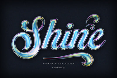 Holographic Text Logo Effects Bundle