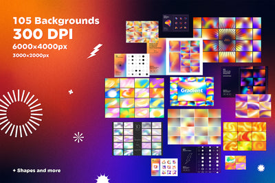 105 Gradient Backgrounds Bundle - Artixty