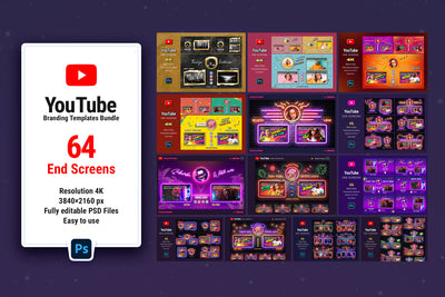 YouTube Branding Templates  Bundle - Artixty