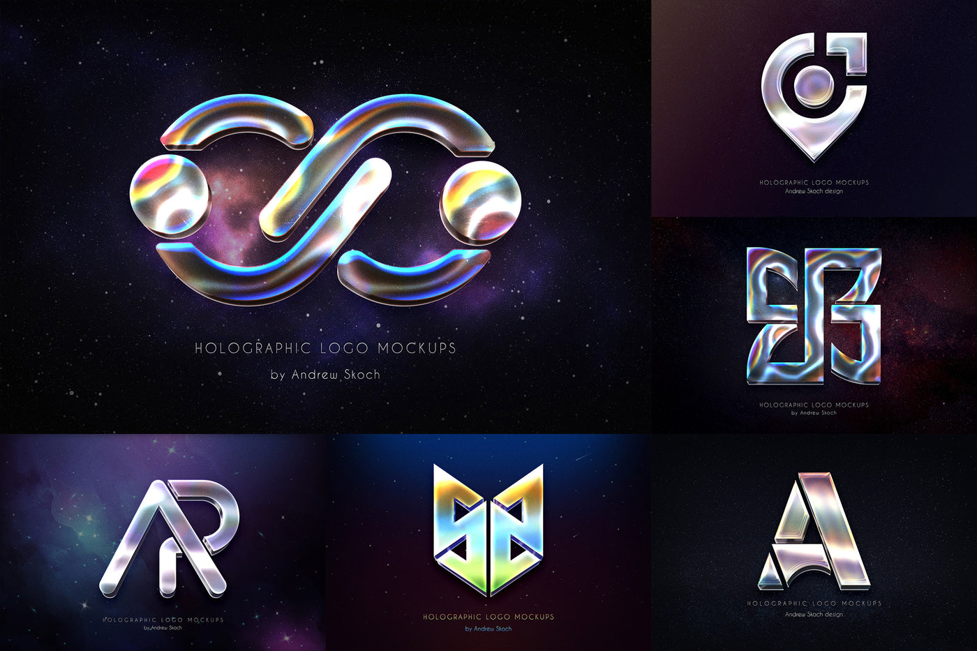 Holographic Text Logo Effects Bundle