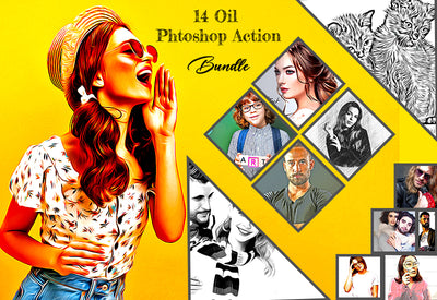 14 Oil Photoshop Actions Bundle - Artixty