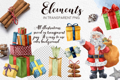 The Elegant Christmas Watercolor Bundle - Artixty