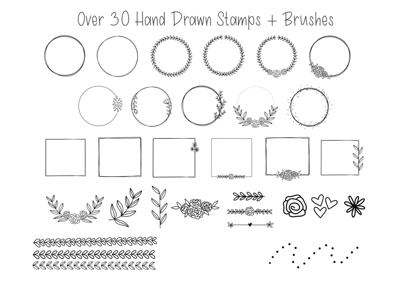 270+ Fancy Procreate Stamp Brushes Bundle-Add-Ons-Artixty