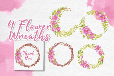 300+ Watercolor Flower Clip Art Bundle Vol. 1-Graphics-Artixty