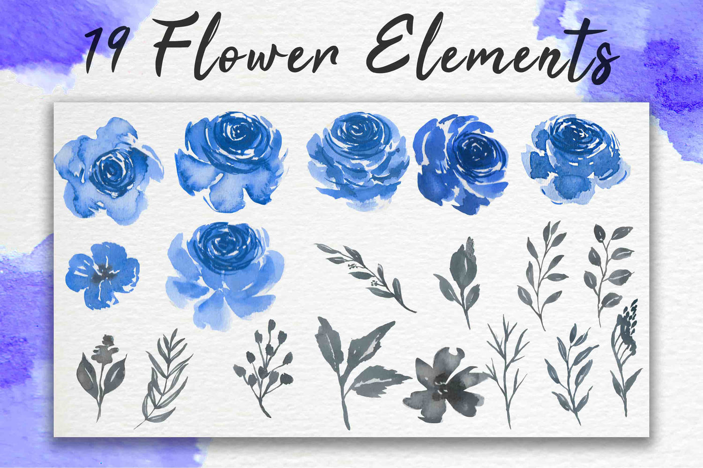 300+ Watercolor Flower Clip Art Bundle Vol. 1-Graphics-Artixty