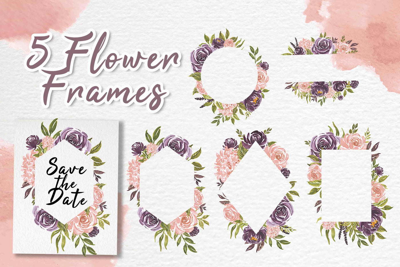 300+ Watercolor Flower Clip Art Bundle Vol. 1-Graphics-Artixty