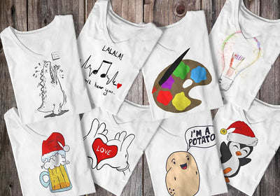 264 Hand Drawn T-shirt Designs Mega Bundle-Templates-Artixty